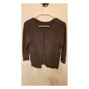 Charcoal 3/4 Sleeve Button Down Cardigan